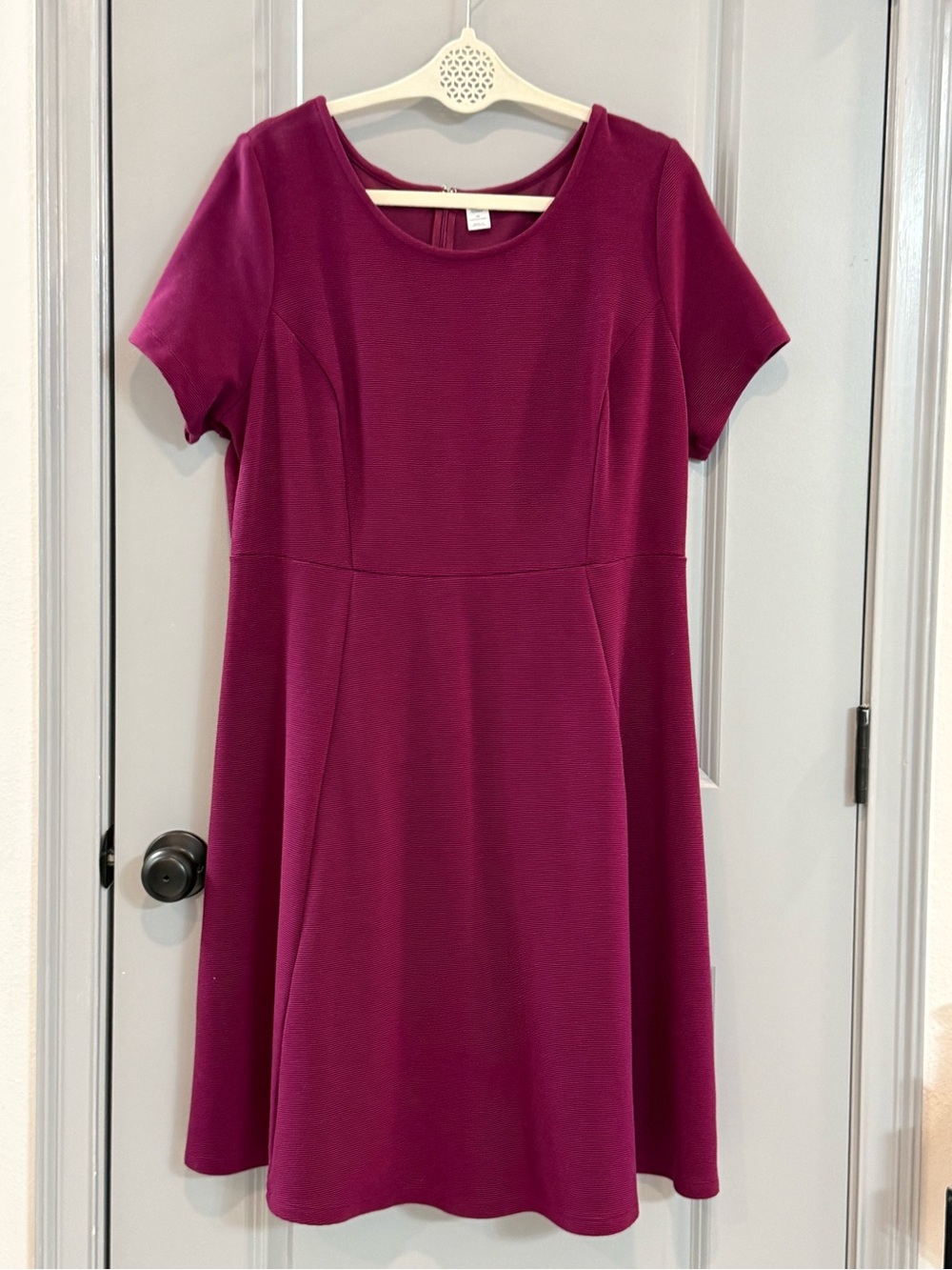 Old Navy Berry Short Sleeve Fit-and-Flare Midi Dress